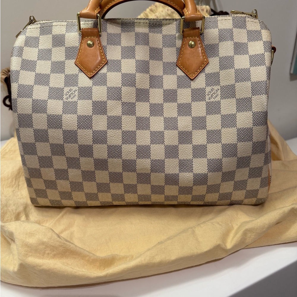 Authentic Louis Vuitton Speedy 30 Damier Azur